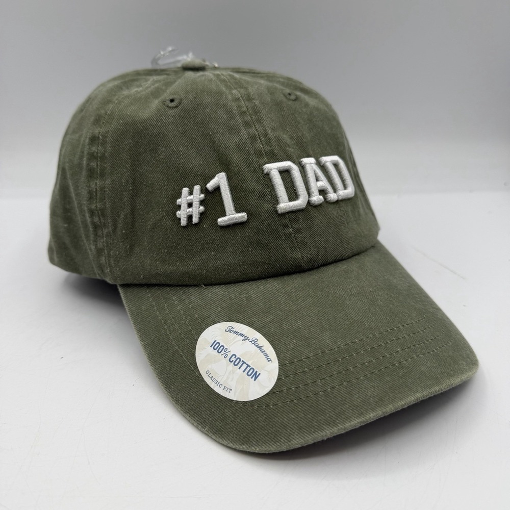 Tommy Bahama #1 Dad Hat Cap Green Adjustable Baseball Strapback Classic Fit NWT